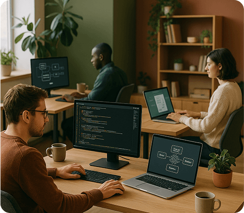 Equipe desenvolvendo